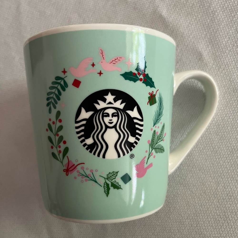 Starbucks 2019 Mint Green Mug with Festive Design 18 ounces EUC - Picture 3 of 4